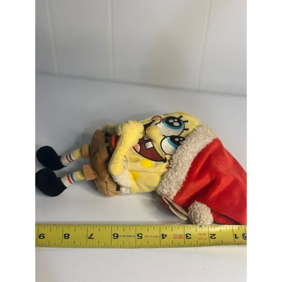 TY Beanie Baby SpongeBob SquarePants Christmas Santa Plush - 2004 Edition w/ Tag - Picture 5 of 5